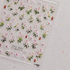 Lily Flower Nail Art Stickers Adhesive Embossed Pink Lily Sticker Decals 
