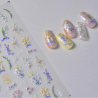 Lily Flower Nail Art Stickers Adhesive Embossed Wild Flowers Rose Sticker Decals 