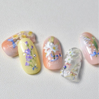 Lily Flower Nail Art Stickers Adhesive Embossed Wild Flowers Rose Sticker Decals 