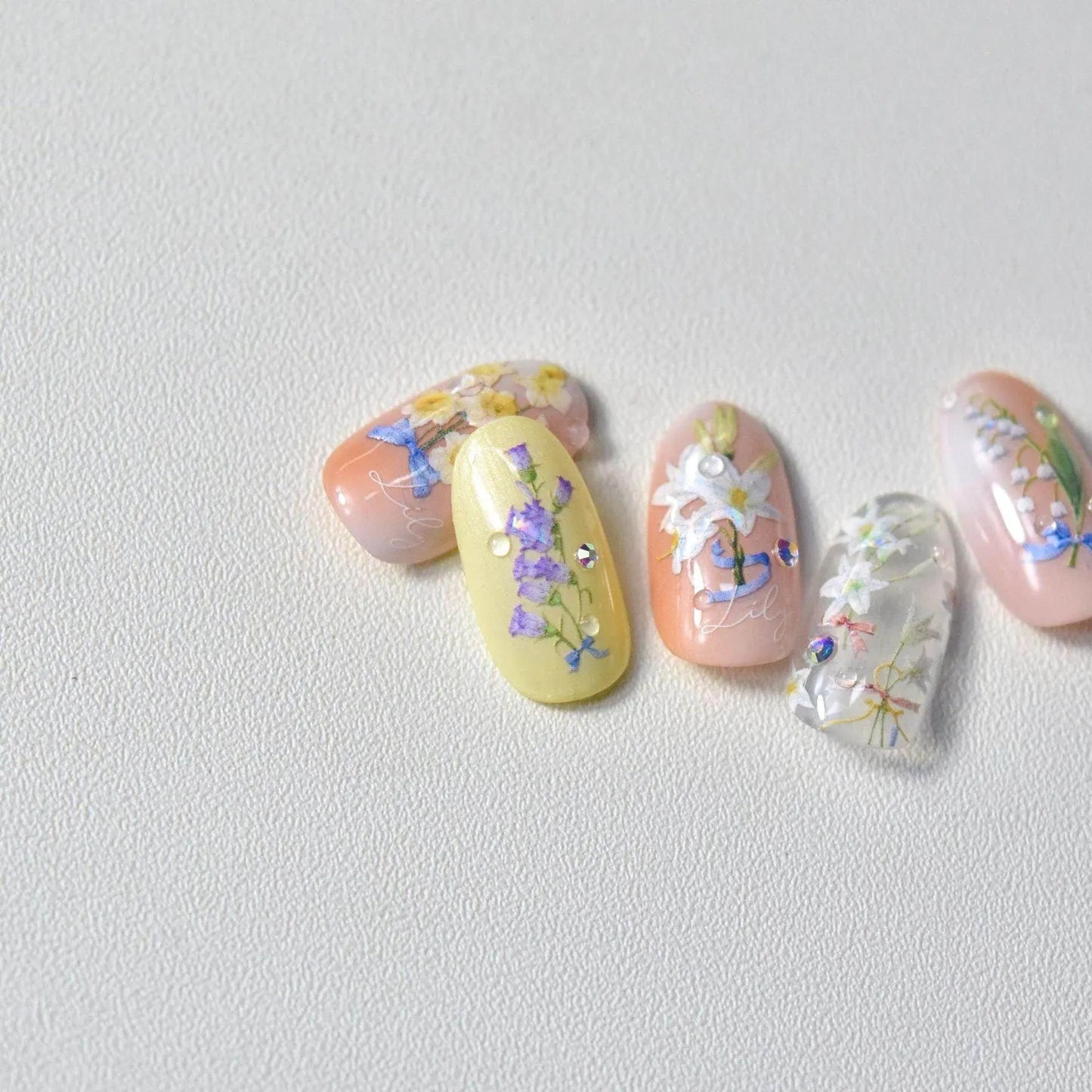 Lily Flower Nail Art Stickers Adhesive Embossed Wild Flowers Rose Sticker Decals 