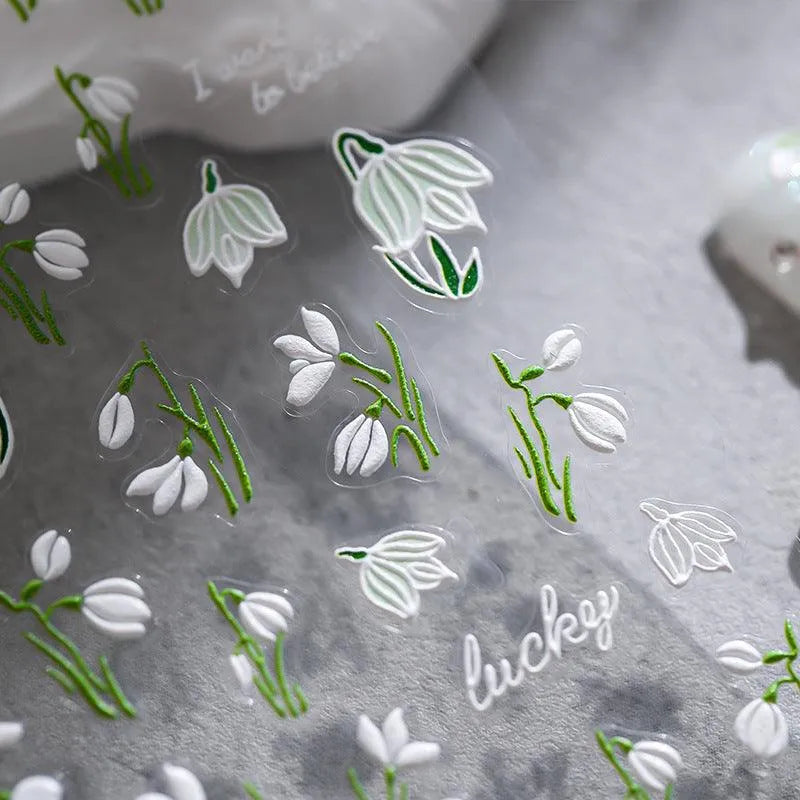 Lily Flower Nail Art Stickers Floral Adhesive Slider Sticker Decals TS1687