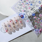 Line Flower Nail Art Stickers Floral Adhesive Slider Sticker Decals TS1487