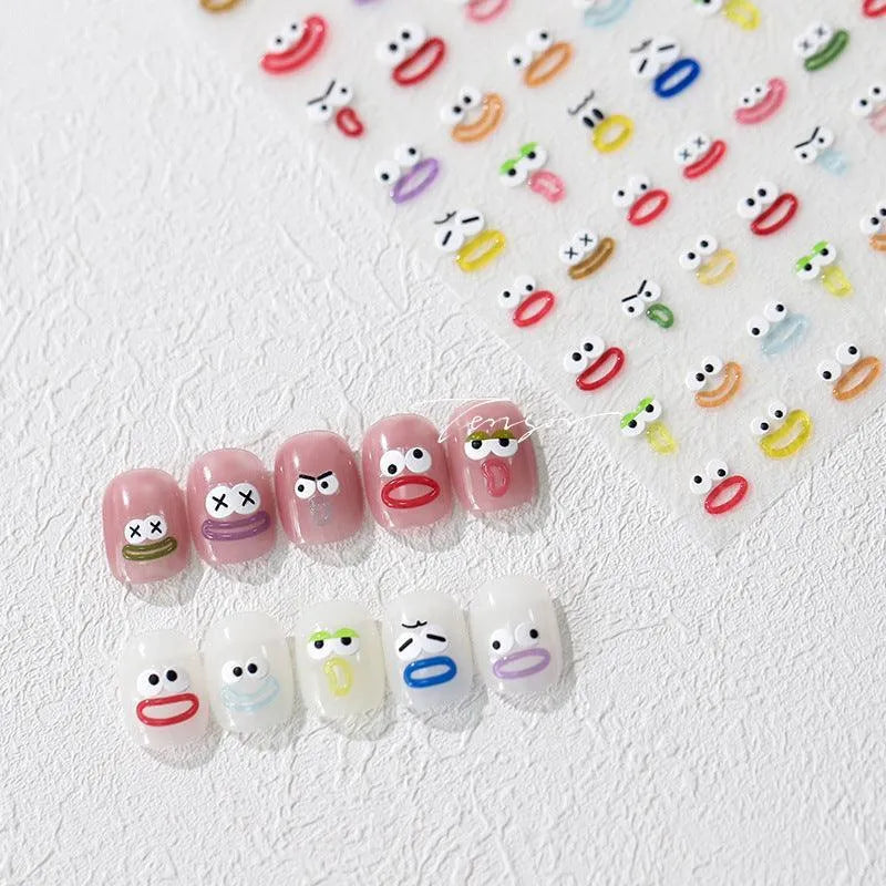 Lips Nail Art Stickers Adhesive Jelly Eyes Sticker Decals M178