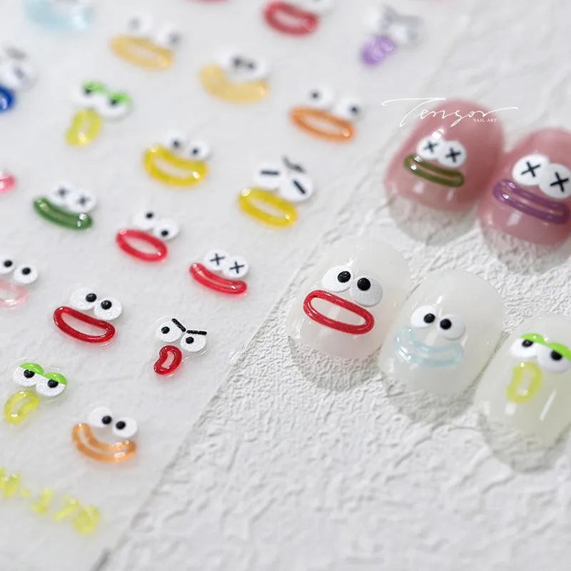 Lips Nail Art Stickers Adhesive Jelly Eyes Sticker Decals M178