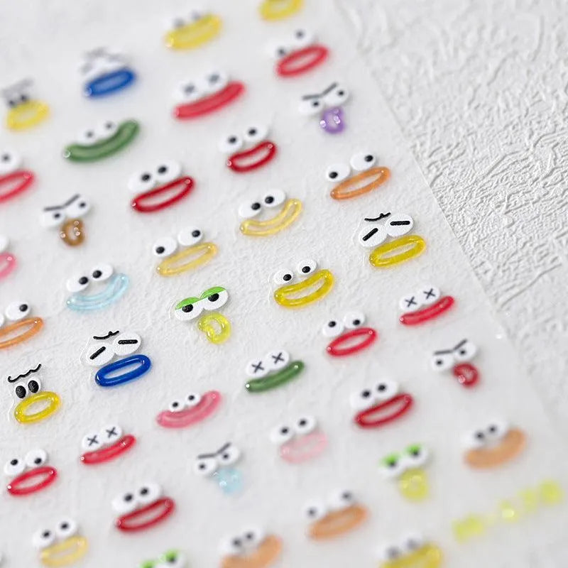 Lips Nail Art Stickers Adhesive Jelly Eyes Sticker Decals M178