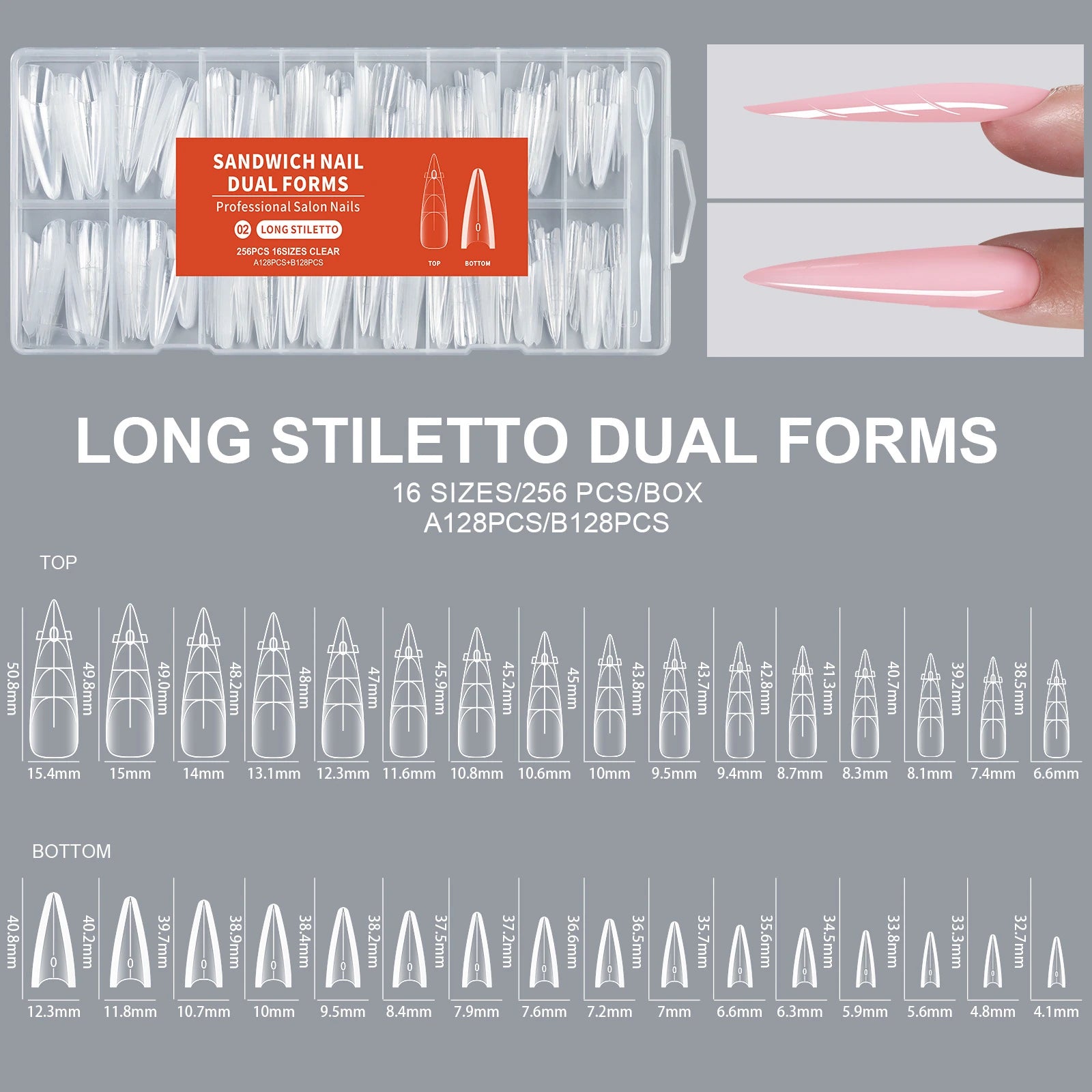 Sandwich Dual Nail Forms - Long Stiletto