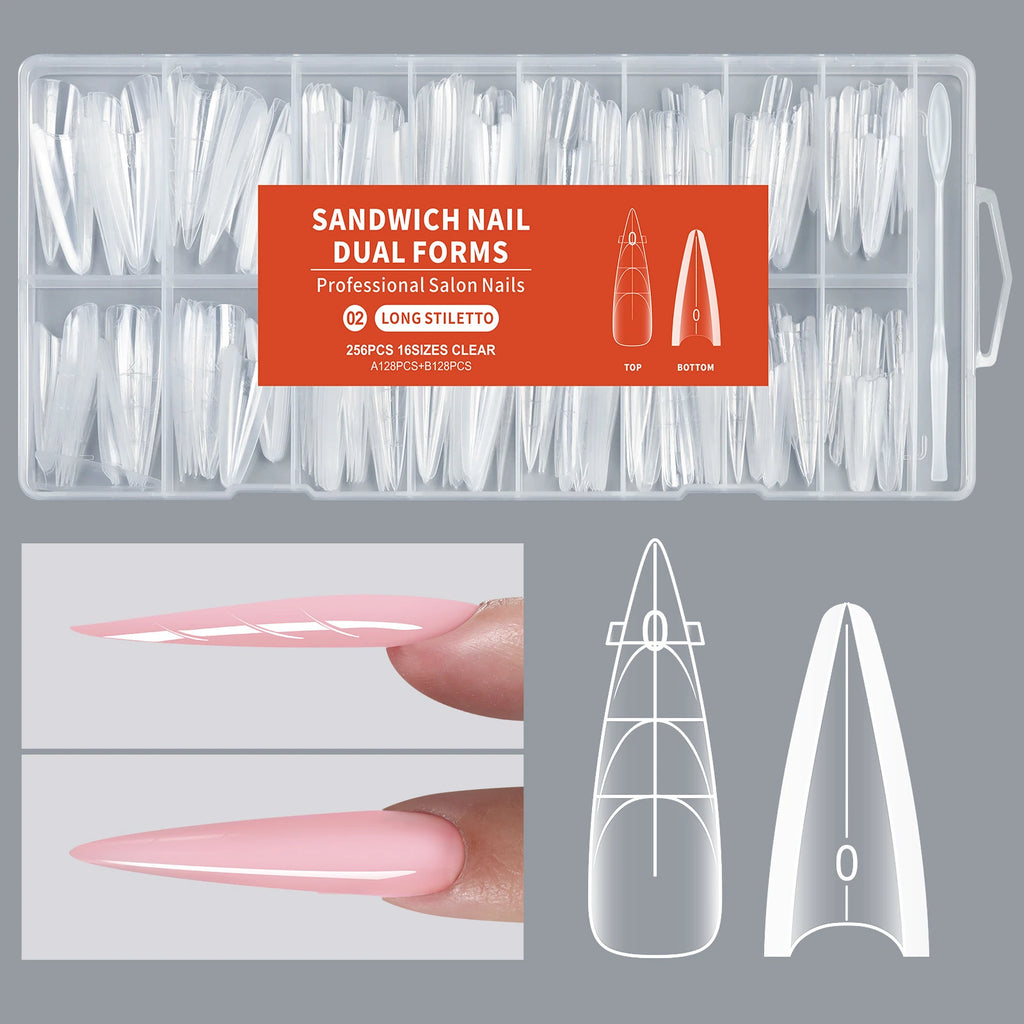 Sandwich Dual Nail Forms - Long Stiletto