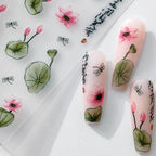 Lotus Nail Art Stickers Adhesive Slider Lotus Flower Sticker Decals TS2225