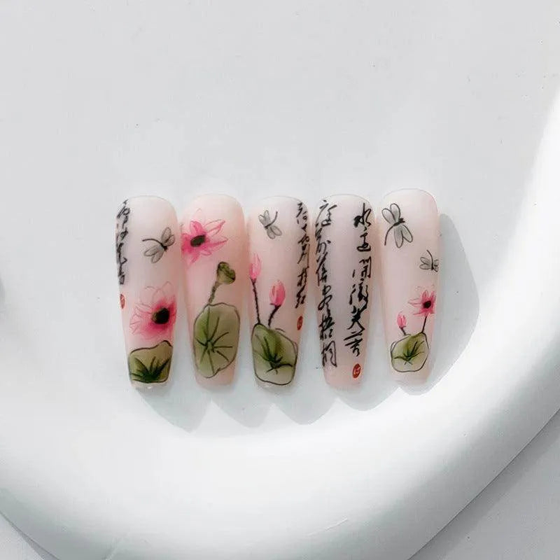 Lotus Nail Art Stickers Adhesive Slider Lotus Flower Sticker Decals TS2225