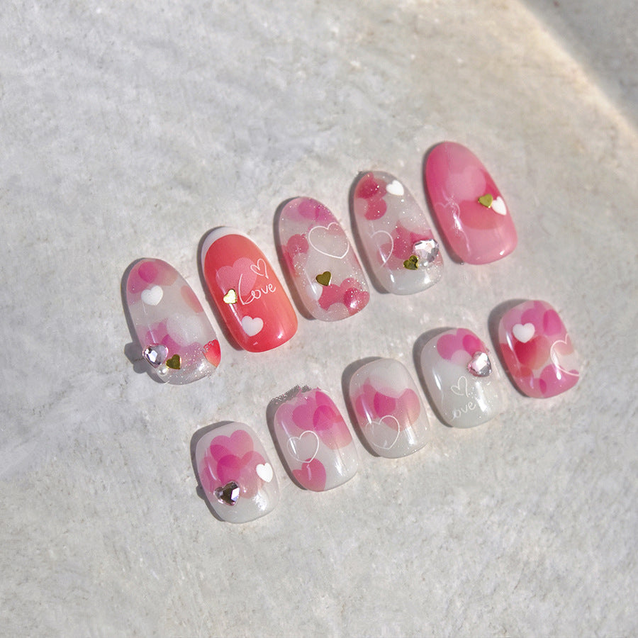 Love Heart Nail Art Stickers Valentine's Day Adhesive Sticker Decals MS427