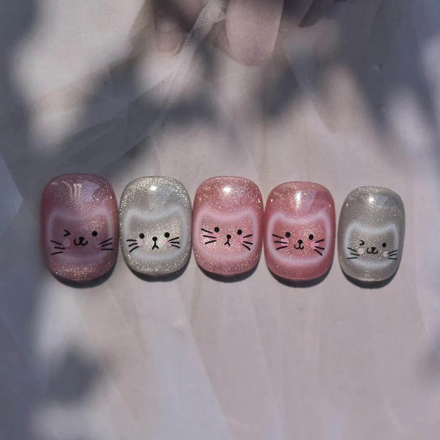 Lucky Cat Nail Art Stickers Adhesive Cute Kitten Sticker Decals TS3774