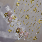 Luxury 3D Metallic Vine & Flower Nail Stickers 1047
