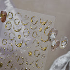 Luxury 3D Metallic Vine & Flower Nail Stickers 1047