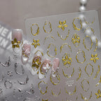Luxury 3D Metallic Vine & Flower Nail Stickers 1047