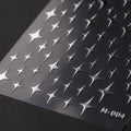 Gold Silver Star Nail Art Stickers Adhesive Metal Colors Cross Stars M004 silver