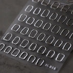 Metal Effect Nail Art Stickers Adhesive Slider Gold Silver Grid Sticker Decals M016 silver