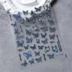Nail Art Stickers Adhesive Sliders Embossed Butterfly Sticker Decals M051