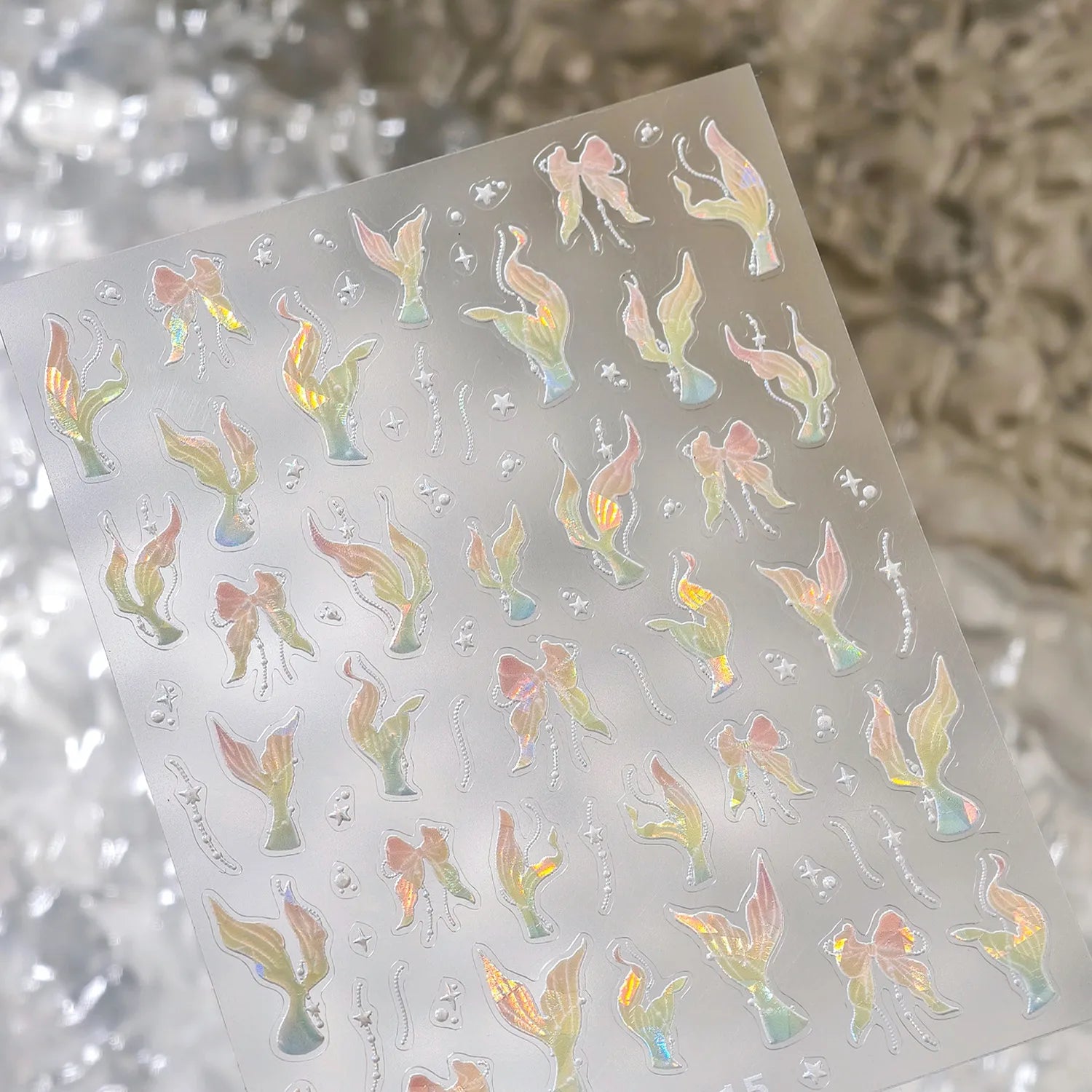 3D Mermaid Tail Nail Stickers – UltraThin Ocean Vibes Nail Art Decals to3093