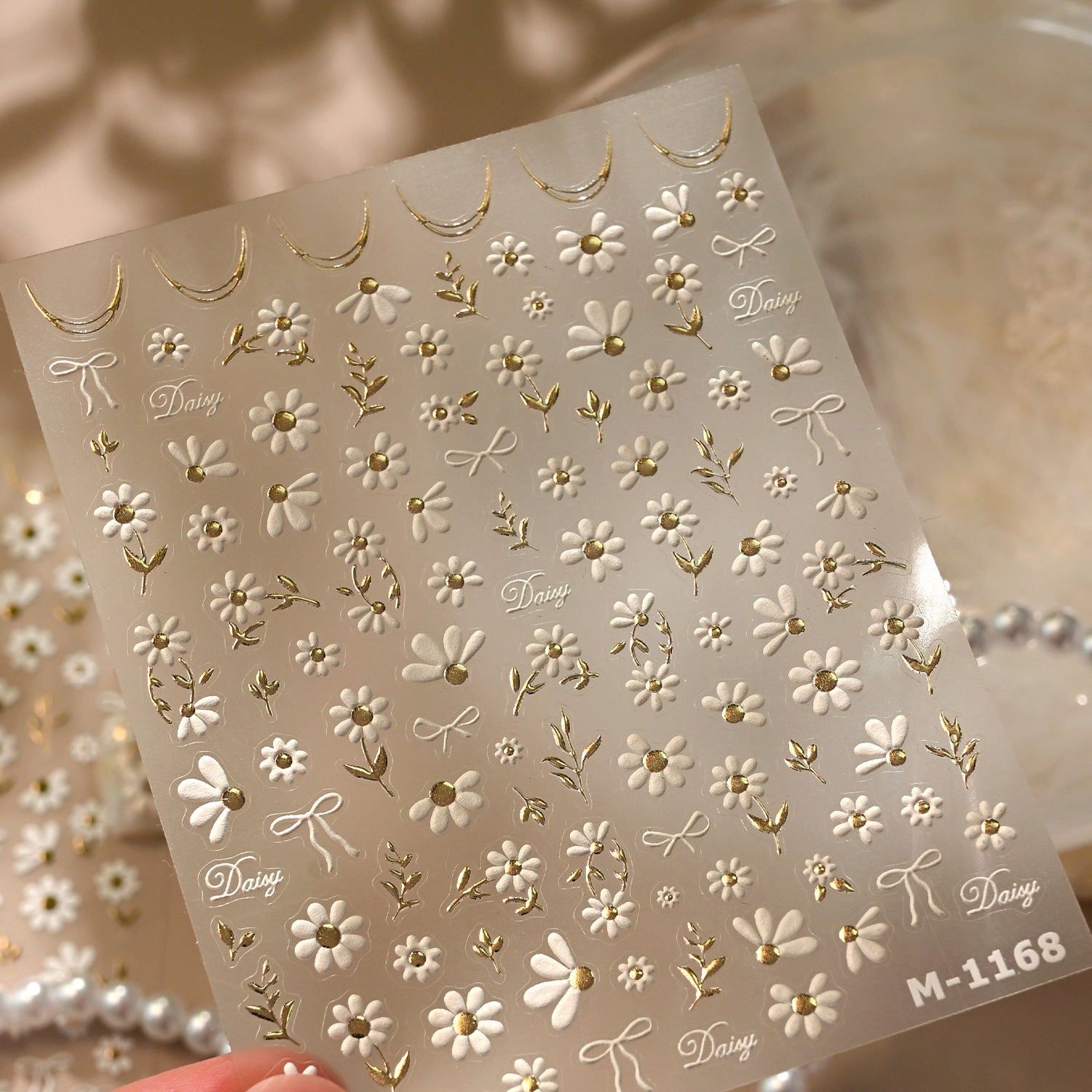 Daisy Flower Nail Art Stickers Adhesive White Daisy Jelly Sticker Decals