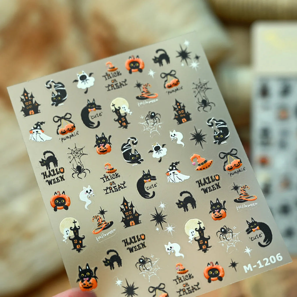 Cute Halloween Nail Stickers & Decals for Festive Spooky Nail Art M1206