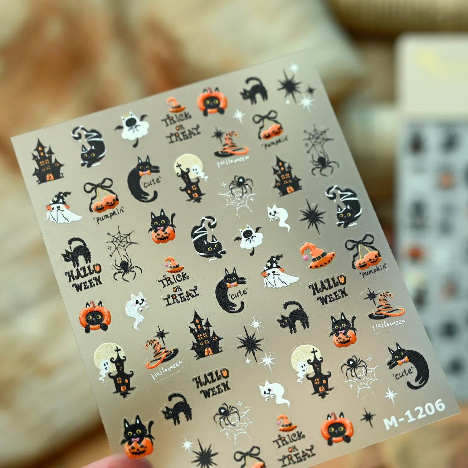 Cute Halloween Nail Stickers & Decals for Festive Spooky Nail Art M1206