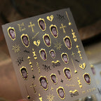 3D Gold Ghost Halloween Nail Stickers | Cute Spooky Vintage Decals M1220