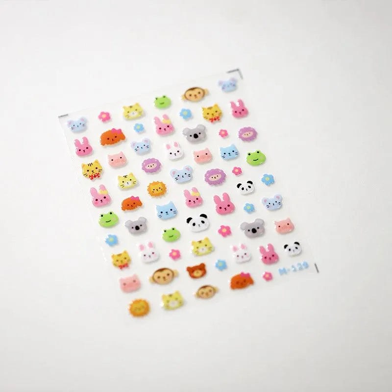 Cartoon Animal Nail Art Stickers Adhesive Sliders Panda Bunny Jelly Sticker Decals M129