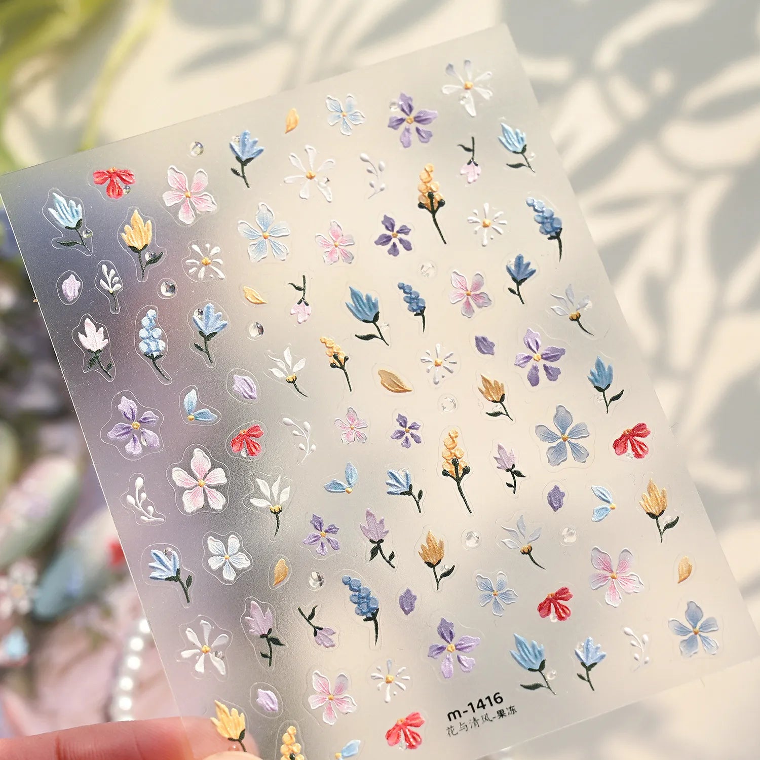 Vintage Oil Painting Floral Nail Art Stickers - Cottagecore Wildflower Decals