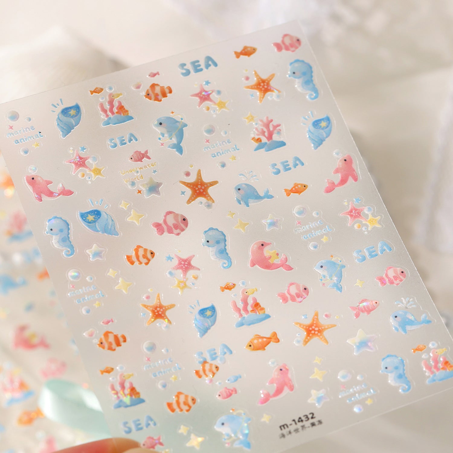 Summer Beach Flamingo Nail Stickers - Cute Mermaidcore Sea Animal Decals