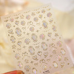 Gold Iridescent Seashell & Bow Nail Stickers - Mermaidcore Decals 