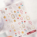 Tropical Hibiscus & Starfish Nail Stickers - 5D Summer Floral Decals