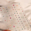 3D Vintage Cross & Gem Nail Stickers - Baroque Jewelry Decals