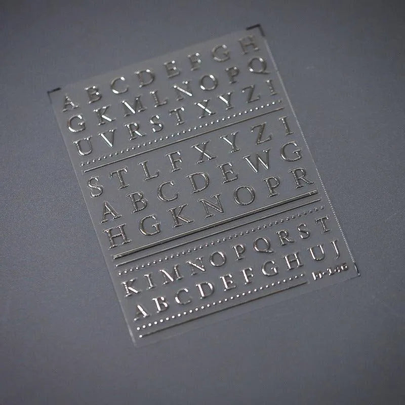 Metal Alphabet Nail Art Stickers Adhesive Sliders Silver Gold Initials Sticker Decals M146 silver