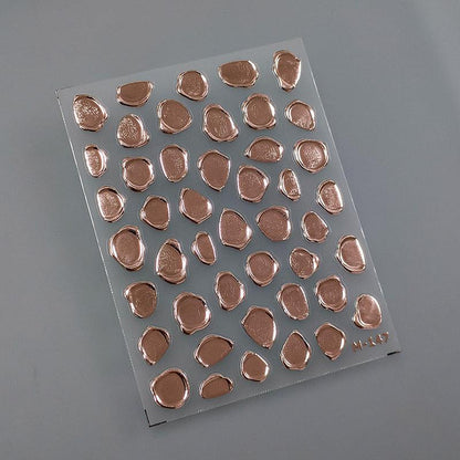 Metal Stamp Design Nail Art Stickers Adhesive Embossed Sticker Decals M147 rose gold 