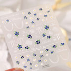3D Blueberry & Daisy Jelly Nail Stickers M1489