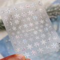Winter Snowflake Nail Stickers Holographic Christmas Bow Reindeer Decals 1504