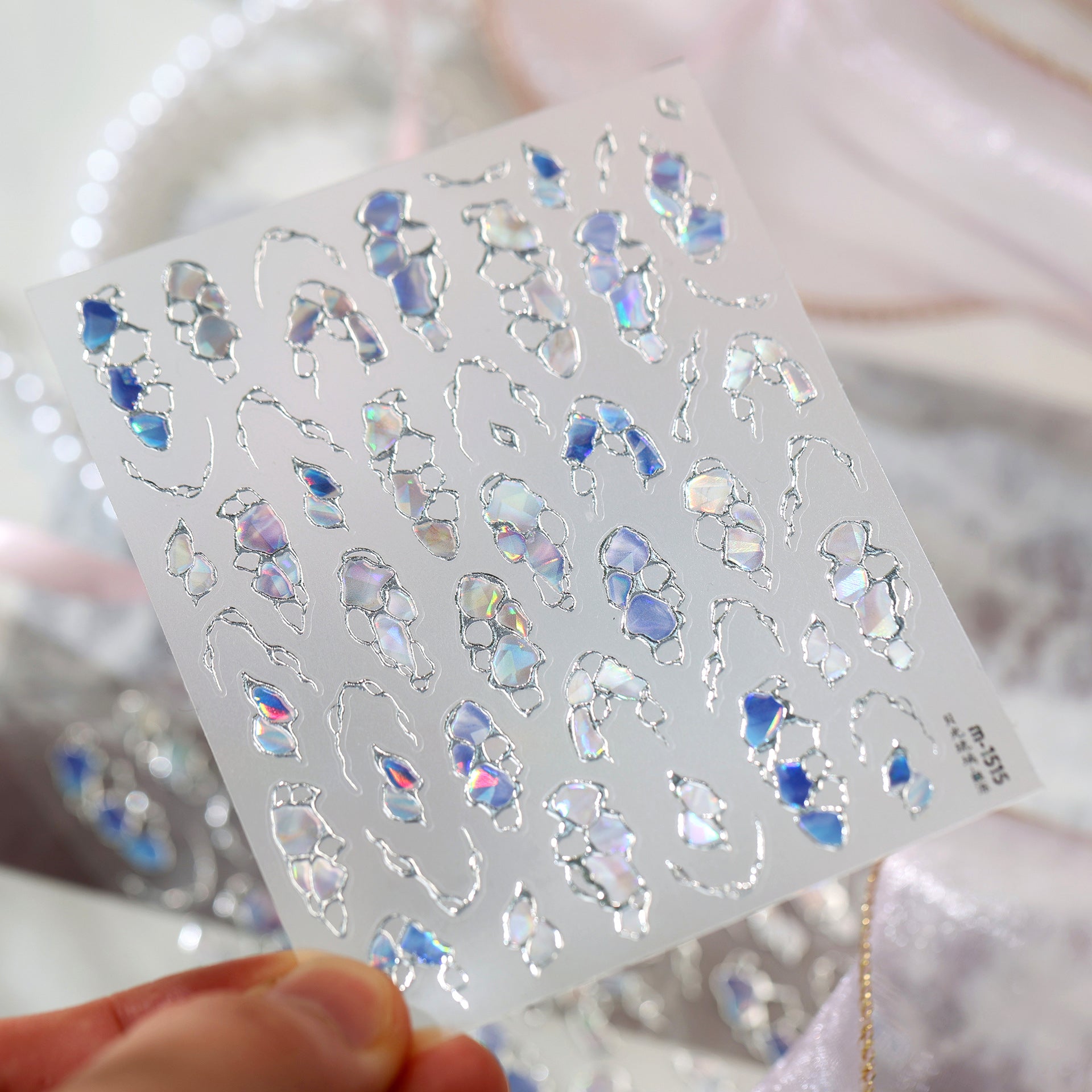 3D Gold Baroque & Opal Aura Celestial Nail Art Stickers 