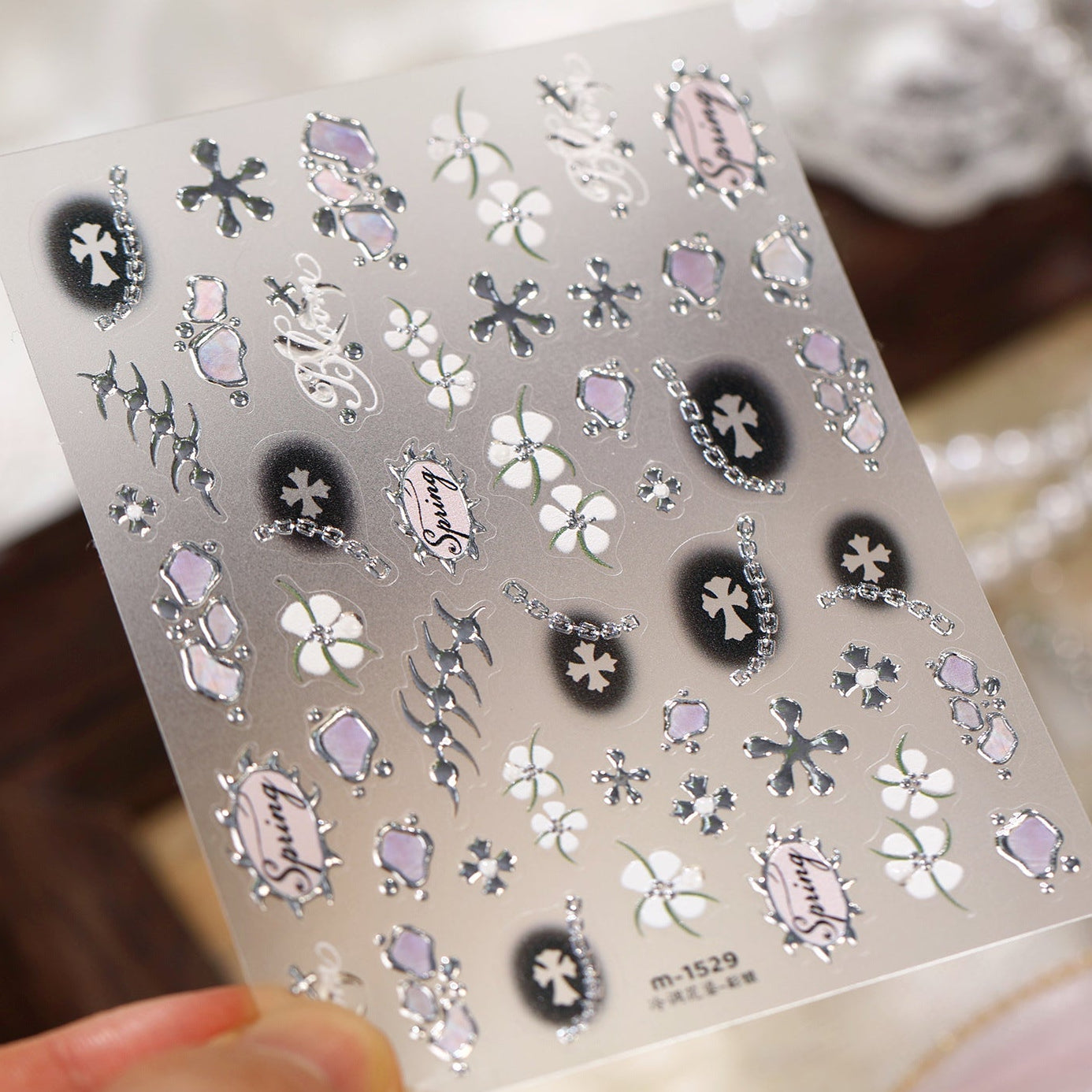 Goth & Y2K Nail Stickers - Crosses, Chains, Evil Eyes Dark Arts Decals 