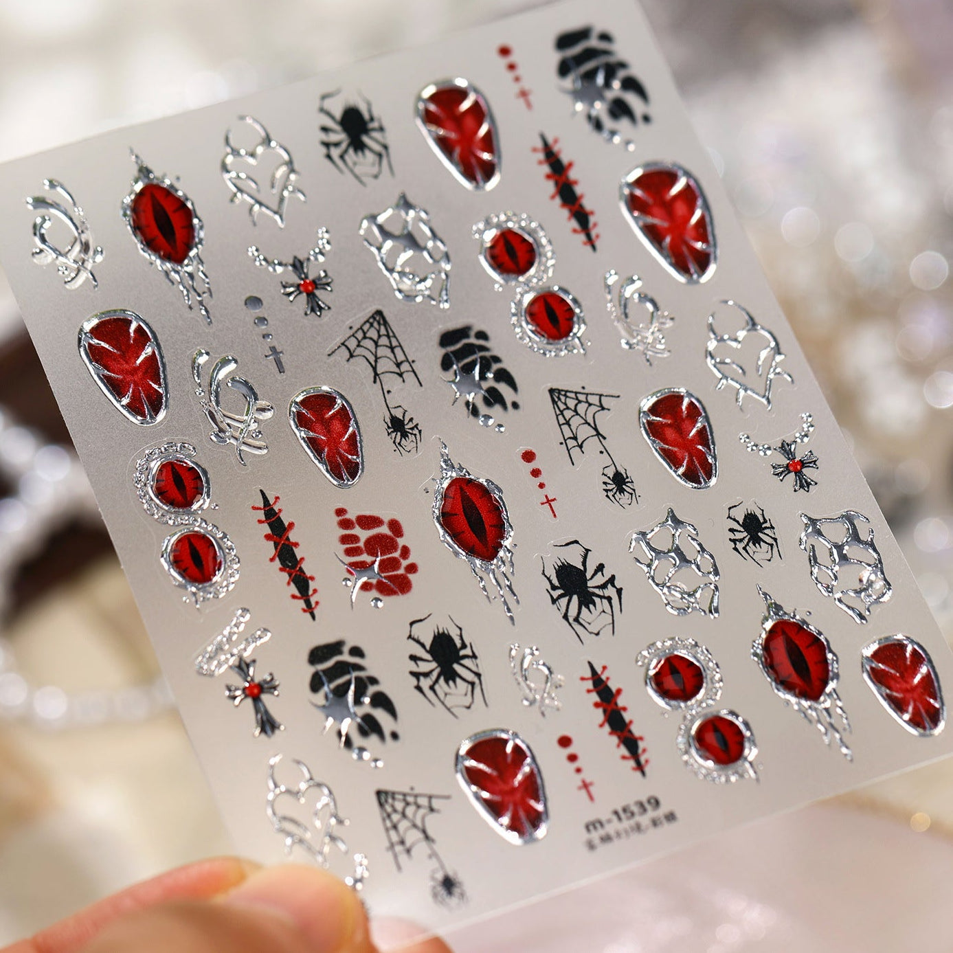 Goth & Y2K Nail Stickers - Crosses, Chains, Evil Eyes Dark Arts Decals 