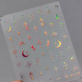 Metal Effect Nail Art Stickers Adhesive Sliders Laser Moon Lace Sticker Decals M158