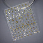Gold Initials Nail Art Stickers Adhesive Silver Alphabet Letters Sticker Decals M161 gold