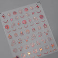 Laser Starfish Nail Art Stickers Adhesive Slider Embossed Shell Sea Sticker Decals M176
