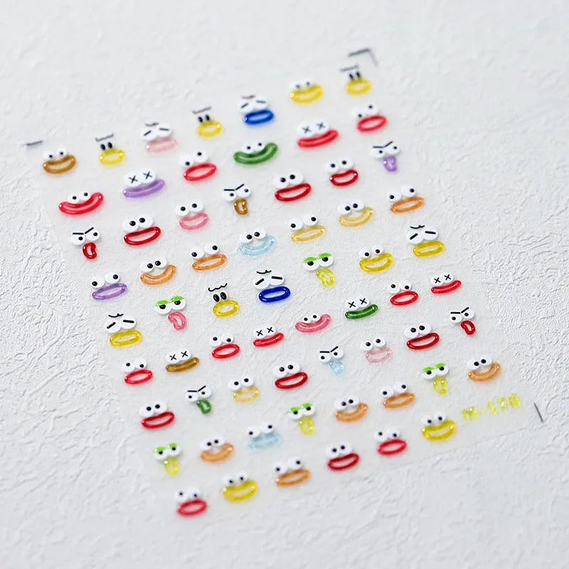 Lips Nail Art Stickers Adhesive Jelly Eyes Sticker Decals M178