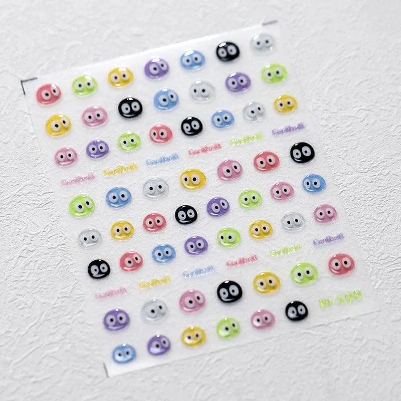 Nail Art Stickers Adhesive Slider Cute Eyes Jelly Sticker Decals M190