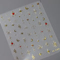 Nail Art Stickers Adhesive Slider Metal Color Moon Srar Loves Nail Sticker Decals M199
