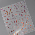 Nail Art Stickers Adhesive Slider Embossed Laser Lines Sticker Decals M207 Pink 