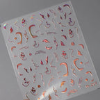Nail Art Stickers Adhesive Slider Embossed Laser Lines Sticker Decals M207 Pink 