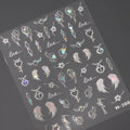 Nail Art Stickers Adhesive Slider White Wings Sticker Decals M208
