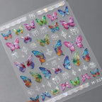 Jelly Nail Art Stickers Adhesive Slider Laser Butterfly Sticker Decals M215