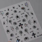 Nail Art Stickers Adhesive Slider Embossed Spider Rose Sticker Decals M225